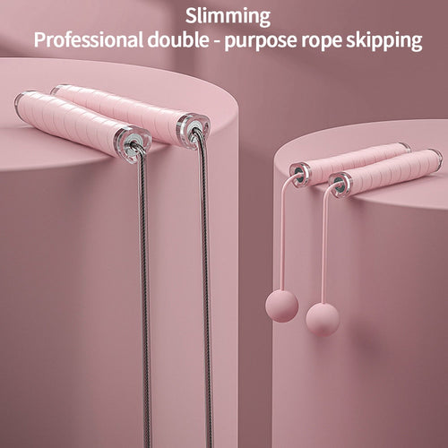 Cordless Double Use Electronic Skipping Rope Gym Fitness Cordless Skipping Smart Rope Jump Rope Digital Counting Speed Skipping