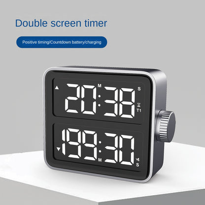 Dual screen LED timer rechargeable 199 minute countdown timer