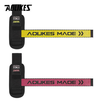 AOLIKES 1 Pair Gym Fitness Weight lifting Grip Straps Dumbbell Hand Grips Training Wrist Support Bands For Barbell Pull Up