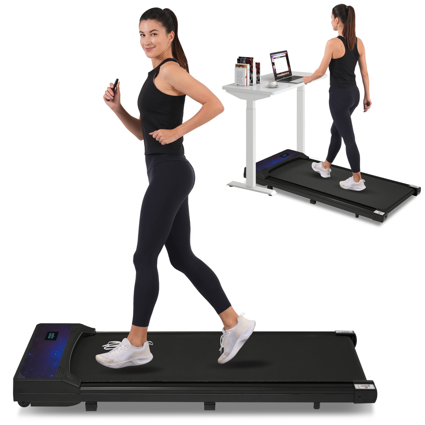 New 8.10 Walking Pad Under Home Desktop Treadmill -2.5HP Walking Treadmill 0.6-4MPH 300LBS Capacity Remote Control Battery