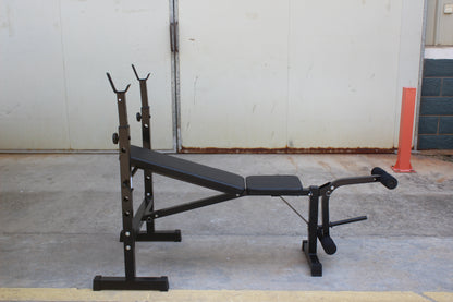 Olympic Weight Bench Bench Press Set with Squat Rack and Bench for Home Gym Full-Body Workout