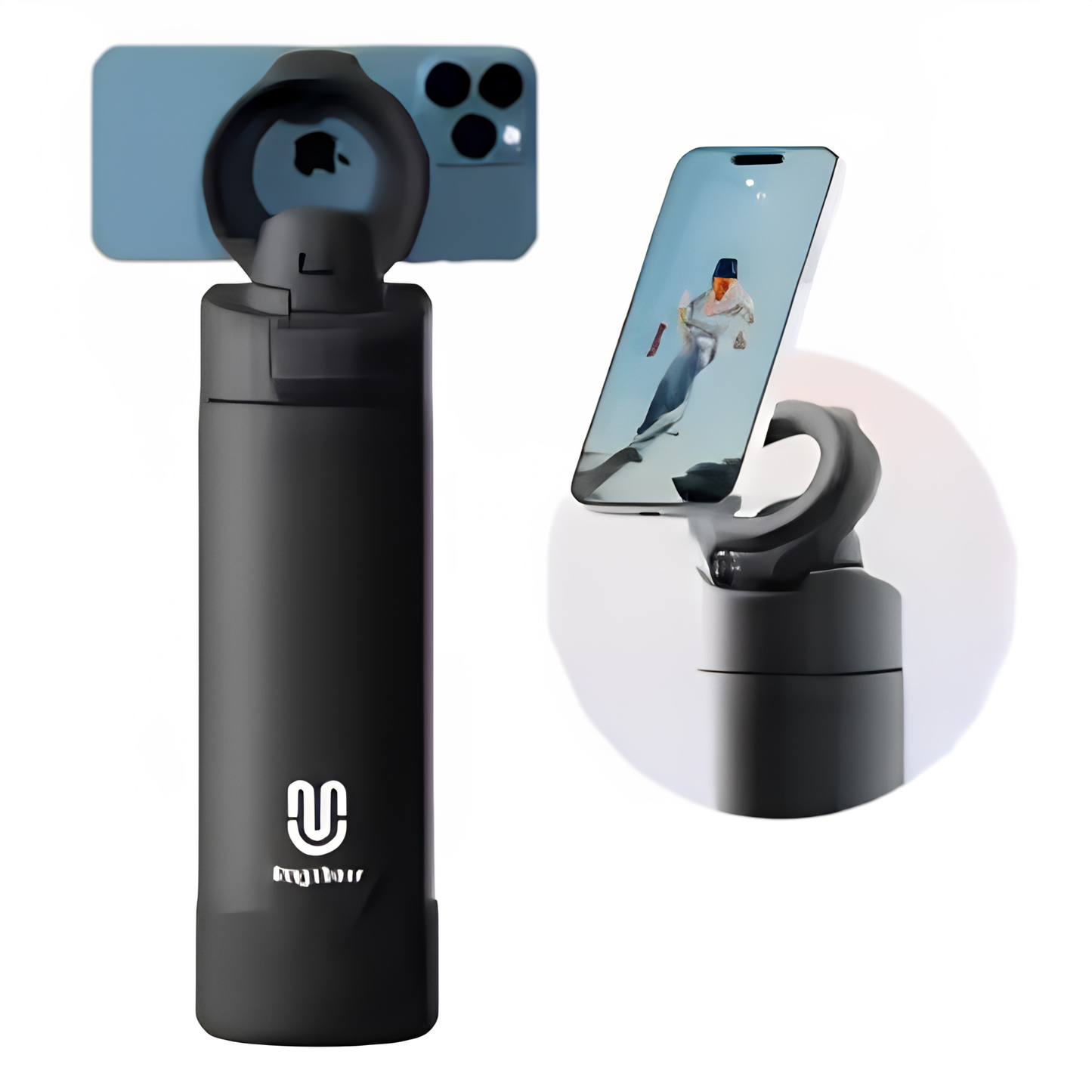 Rayagym 710/950ml Insulated Water Bottle with Magnetic Lid and Phone Holder, Outdoor Thermal Water Bottle